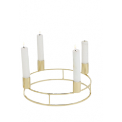 Adventní svícen kovový zlatý