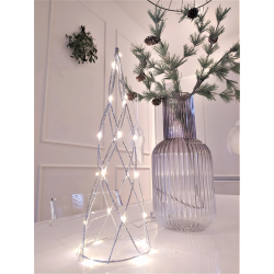 Vánoční stříbrný kužel/pyramida s LED osvětlením