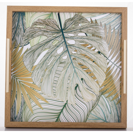 Hranatý podnos tác s dekorem