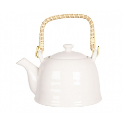 Bílá porcelánová konvice na čaj