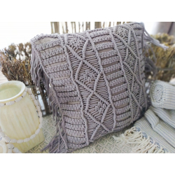 Polštář MACRAME s třásněmi, boho styl