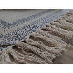 Krémový bavlněný koberec s šedými ornamenty