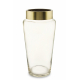 Skleněná váza čirá, zlatý lem
