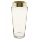 Skleněná váza čirá, zlatý lem